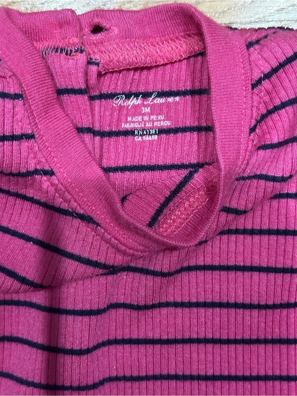 Ralph Lauren Pink & Navy Striped Dress 3m